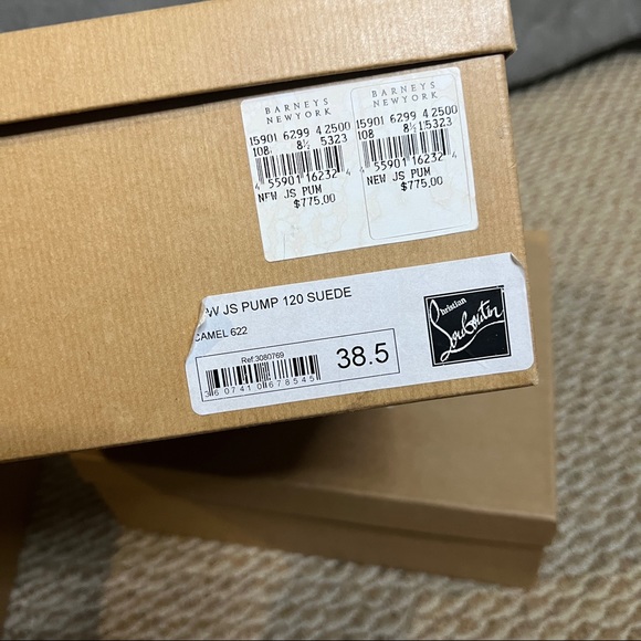 Christian Louboutin Suede Camel JS Pump 38.5 - Picture 7 of 8